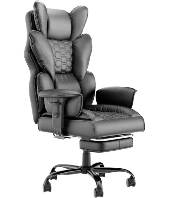 Executive Office Chair Ergonomic Office Desk Chair Height Adjustable Tilt 90-150° with Footrest and High Backrest PU Leather Luxury Swivel Chair Compu