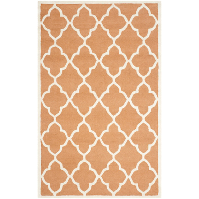 Roan Hand Tufted Wool Orange/Ivory Rug