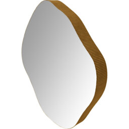 Organic Metal Framed Mirror Aged Champagne Finish Small 81x77cm
