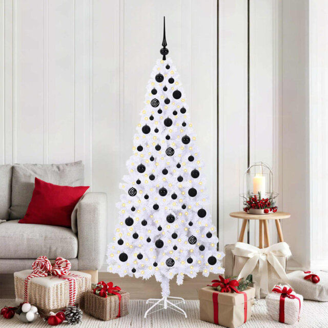 Artificial Christmas Tree With 300 Leds PVC And Steel Seasonal Decor