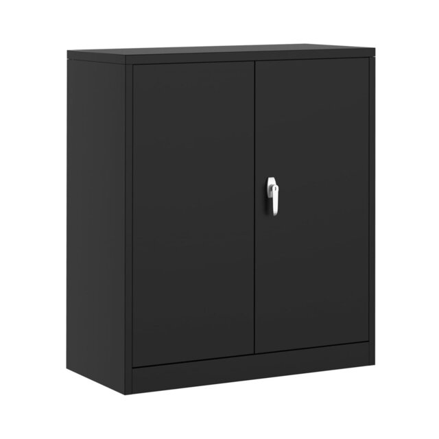 Metal Storage Cabinet – Heavy Duty Steel Filing Cabinet with 2 Adjustable Shelves & Lockable Doors, Rust-Resistant, Easy Assembly, Mobile Tool Cabinet