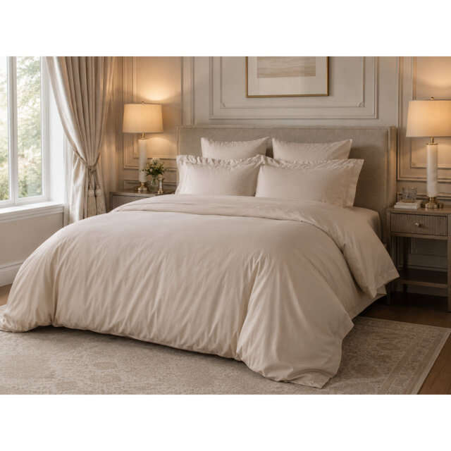 600TC 100% Egyptian Cotton Duvet Set Cotton Solid Colour Duvet Cover Set