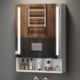 50mm W 70mm H Wall Mounted Required Medicine Cabinet Mirror 4 Adjustable