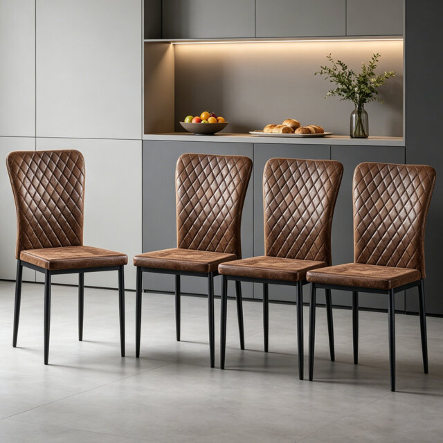Modern Velvet/Suede Armless Dining Chair High Back with Diamond Tufting