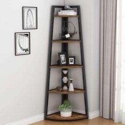 176cm H Steel Corner Bookcase