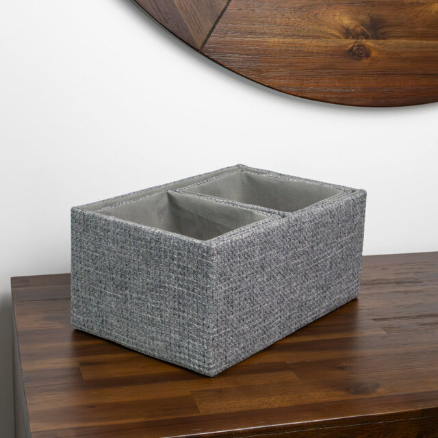 Chroma Set Of 3 Rectangular Storage Baskets, Practical Home Organisation, Grey