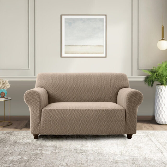 Spandex Stretch Sofa Cover - Jacquard Pattern Sofa Slipcover & Furniture Protector