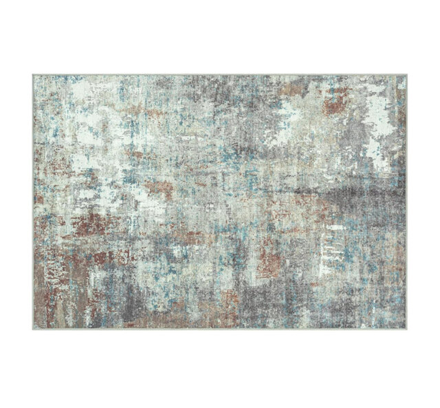60x240cm Dark Turquoise & Brown Super Soft High Dense Pile Non Slip Thick Area Rug