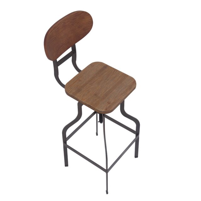 Hiliritas Swivel Adjustable Height Counter Stool with Metal Frame