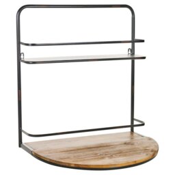 Beckles 4 Bottle Tabletop Wine Bottle & Glass Rack in Brown