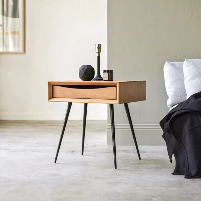 Lydie 47cm W Iron Bedside Table