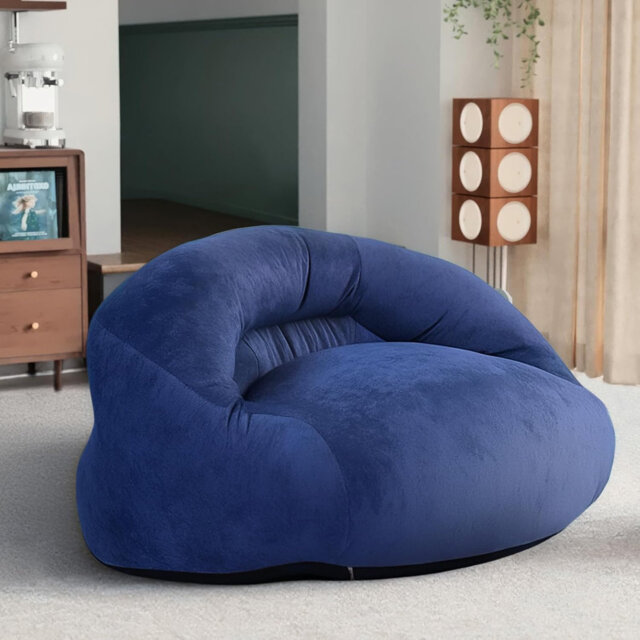 Wowmax Bean Bag Chair For Adults, Giant Bean Bag Couch With Filler Included, Comfy Floor Sofa With Back Support For Living Room, Bedroom, Apartment, N