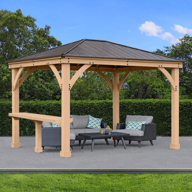 10ftx12ft Wood soft-top Gazebo