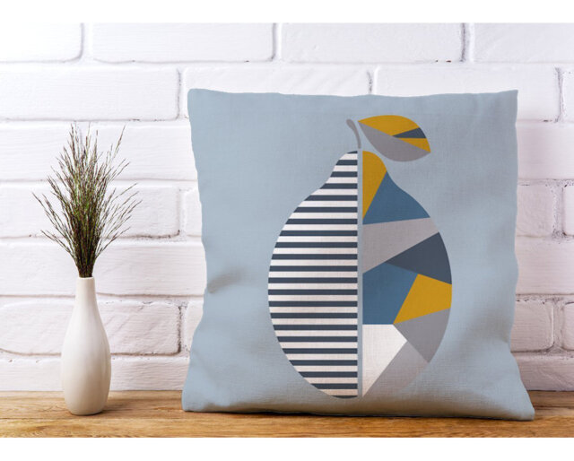 Landrie Lemon Geometric Scatter Cushion with Filling