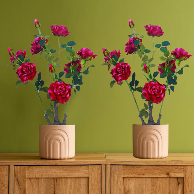 Artificial Peony Flower Trees, Faux Peony Plant In Pot