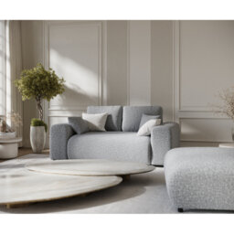 Two-seater square arms loveseat sofa