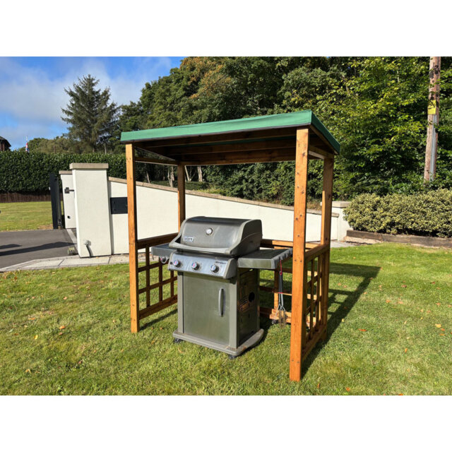 Wine 1.7 x 1m Solid Wood BBQ Gazebo