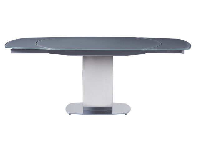 Conanso Oval Glass Top Metal Base Dining Table