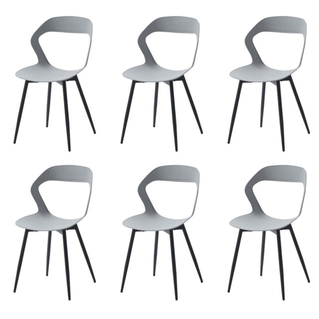 Modern Dining Chairs - Plastic Chairs - Openwork - Metal Legs