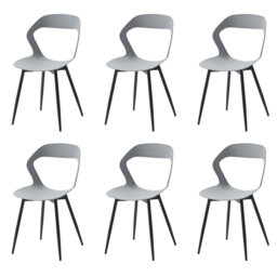 Modern Dining Chairs - Plastic Chairs - Openwork - Metal Legs