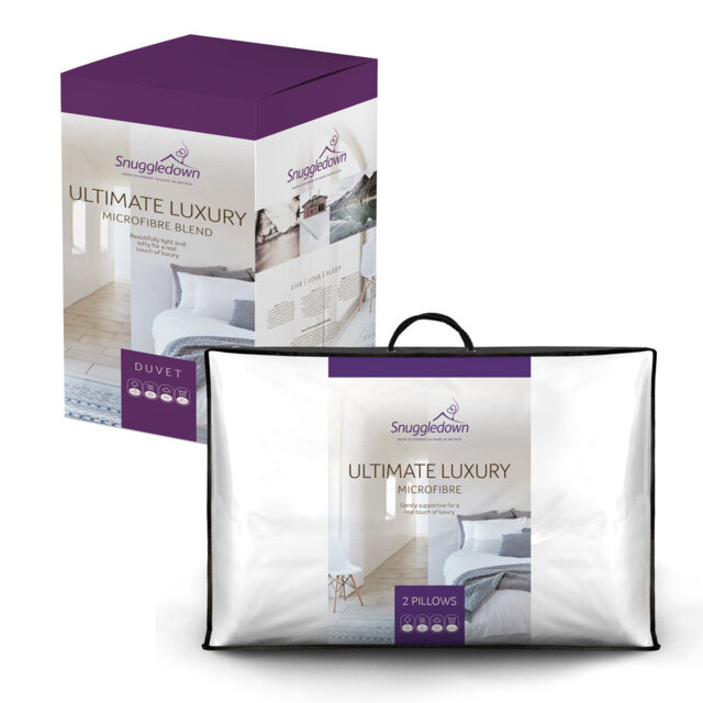 Retreat Snuggledown Indulgent Cotton 10.5 Tog All Year Round Duvet with 2 Pillows