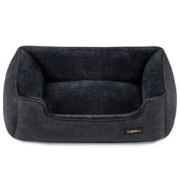 Dog Bed, Linen-Look Pet Bed, Dog Sofa Bed With Raised Edges, Non-Slip Bottom, Removable Washable Cover