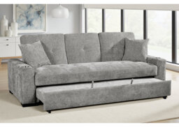 Upholstered Sofa Bed with Cupholders