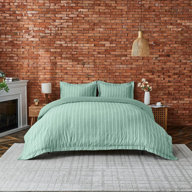Polyester Striped Duvet Cover Set