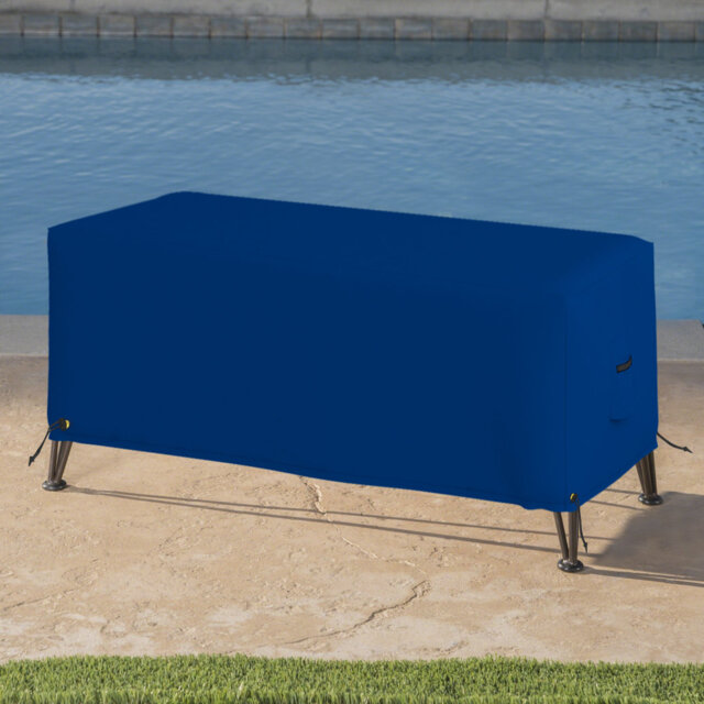 Heavy-Duty Waterproof Rectangle Ottoman Deck Box Cover, Outdoor Square Storage Box Bench Cover