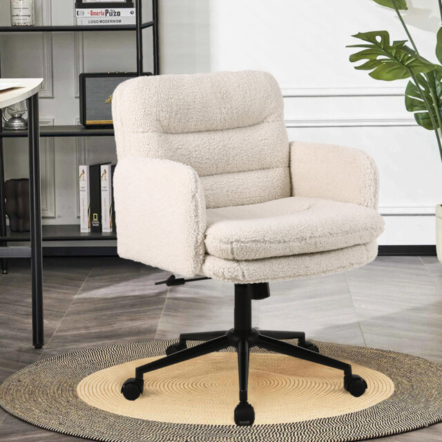 Bearett Upholstered Office Chair Desk Chair Home Office Task Chair With Armrest