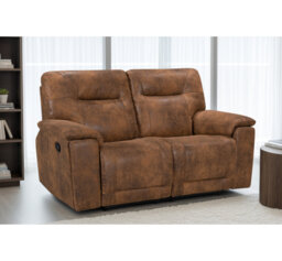 Faux Leather Suede Manual Recliner Sofa