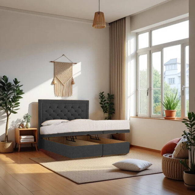 Upholstered Bed with Mattress