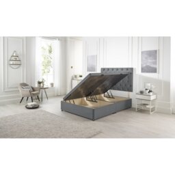Etheral Side Opening Ottoman Storage Bed with Upholstered Headboard Plush Velvet