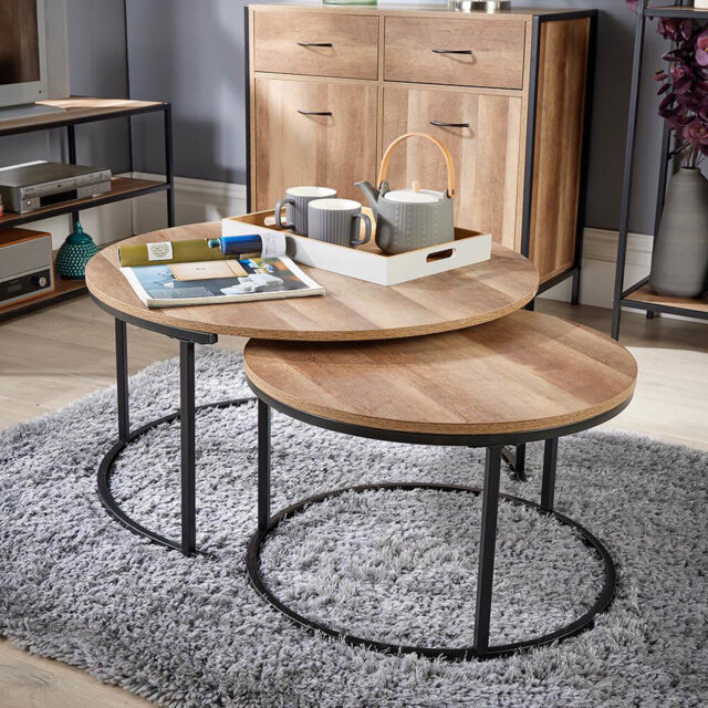 Ellert Round Nest Of 2 Coffee Side Tables