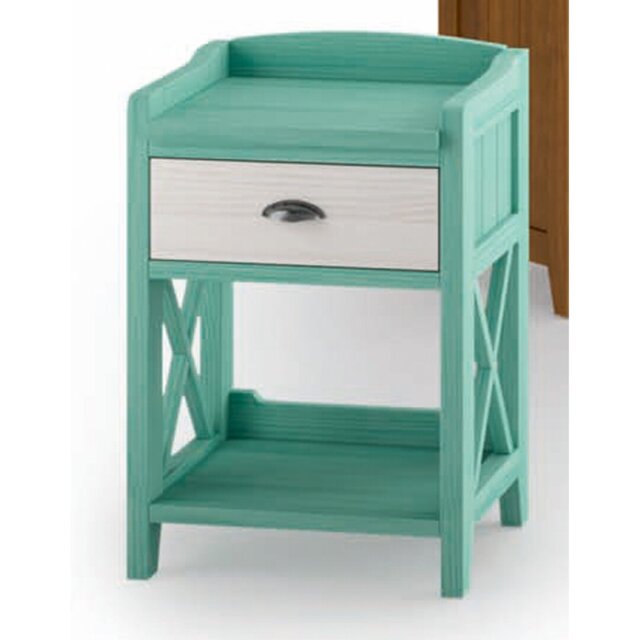 48cm W Solid + Manufactured Wood Bedside Table