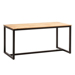 Acacia Solid Wood Top Metal Base Dining Table