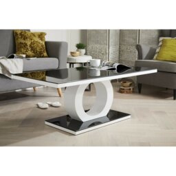 Scottsmoor Unique Halo High Gloss Coffee Table - Modern Design Living Room Table