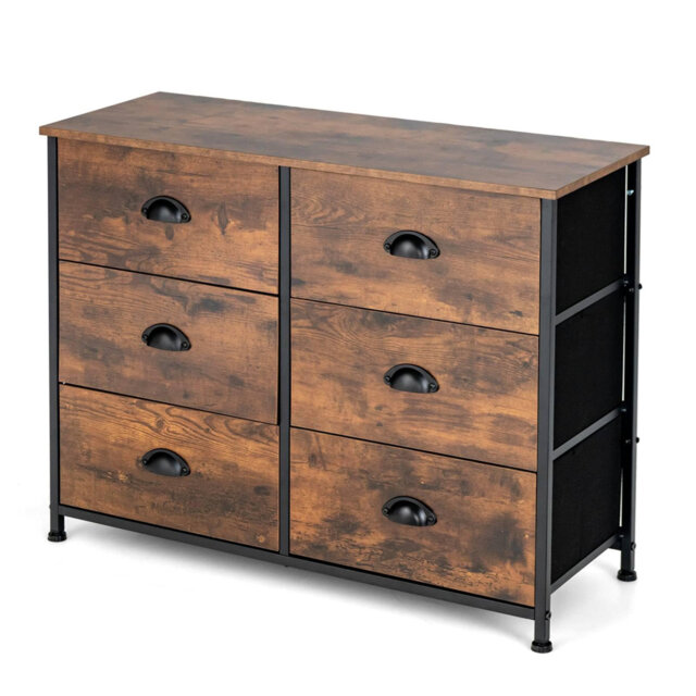 Adenn Steel 80cm W 6 - Drawer Chest of Drawers