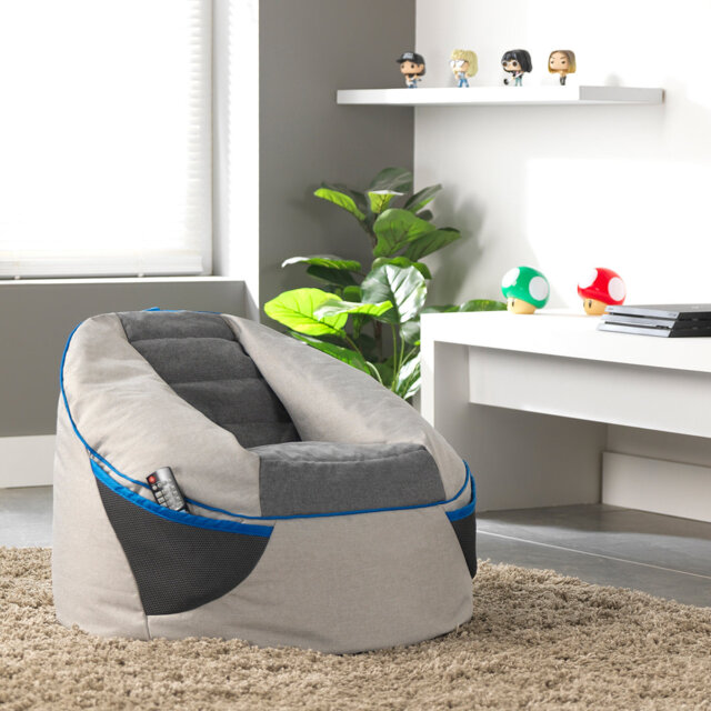 Bean Bag Bazaar Kids PLAY-R1 Alpha Gaming Bean Bag Chair, Grey