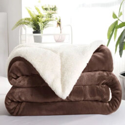 Kaylie Soft Sherpa Fleece Fur Thick Dual Sided Reversible Blanket Throw
