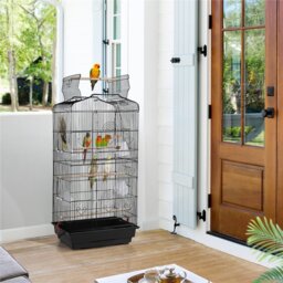 104.5cm Iron Victorian Top Table Top Bird Cage with Perch