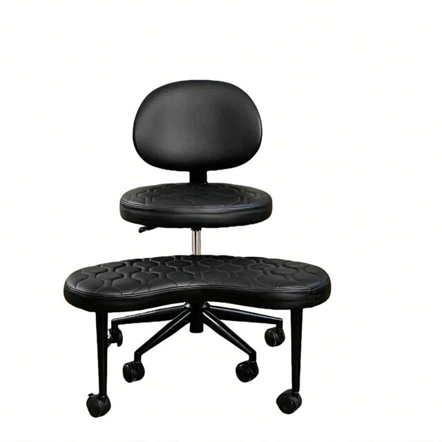 Ergonomic Cross Legged Chair, 360° Swivel Meditation Chair with Wheels, Height Adjustable Seat for ADHD, Strong Lumbar Support, Chic Home Office Furni