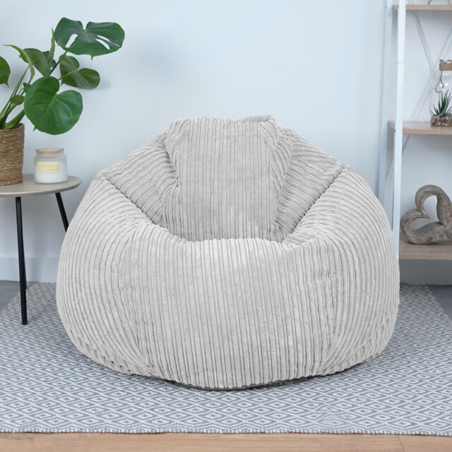 Extra Large Corduroy Ready Filled Adult Bean Bag - Lightweight Comfortable Beanbag Lounger Chair For All Ages - Recliner Breathable Fabric Gaming Seat