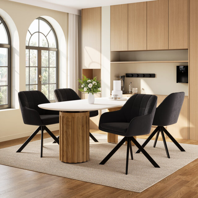51cm H Upholstered Arm Dining Chair For Kitchen Dining Living Room