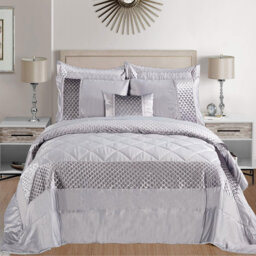 Atlanta Quilted Velvet Embossed Bedspread Set with Matching Pillowcases – Soft, Luxurious & Machine Washable Bedding