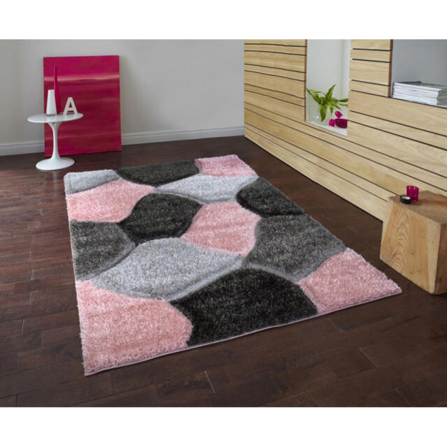 Abeline Looped Pink/Grey/Black Indoor/Outdoor Rug