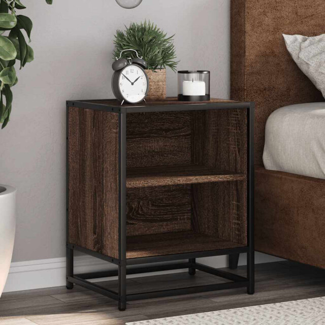 40cm W Metal Bedside Table