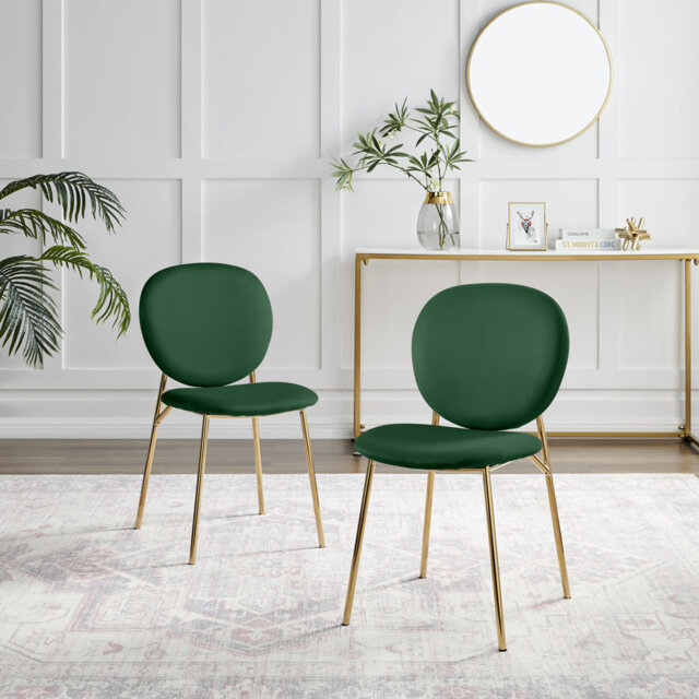 Evita Luxury Velvet and Metal Dining Chairs - Elegant Modern Mid Century Style