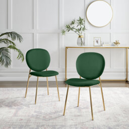 Evita Luxury Velvet and Metal Dining Chairs - Elegant Modern Mid Century Style