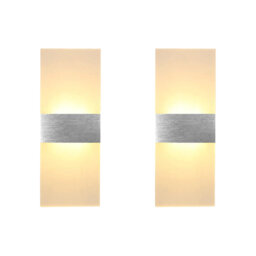 Chastelyne Aluminium 12W LED Wall Light – Modern Acrylic Up/Down Sconce in Matt Black, Brushed Gold & Silver, for Bedroom, Living Room & Corridor, 400